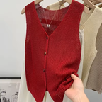 Lina™ | Gilet boutonné en coton coréen