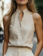 Élise™ | Top élégante Col V
