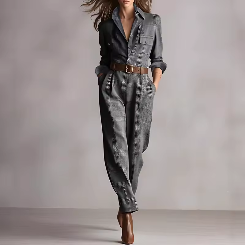 Romy™ | Ensemble Pantalon Carreaux
