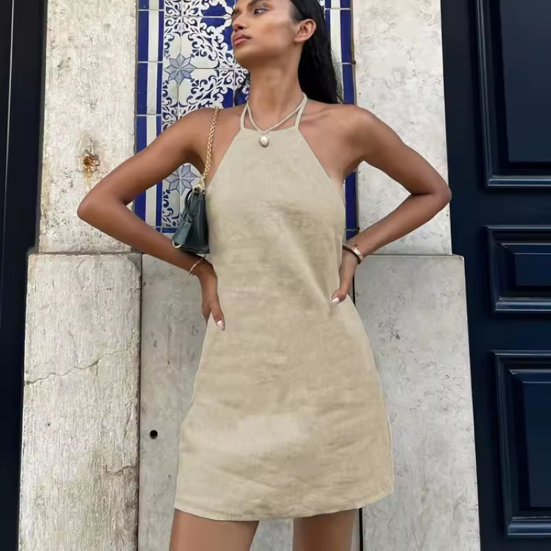Inaya™ | Robe halter courte en Coton