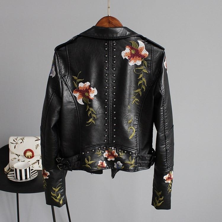 Bella™ | Veste en Similicuir à Motif Floral