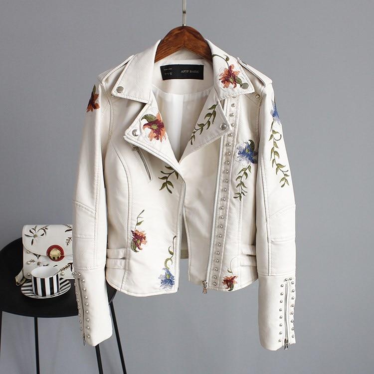 Bella™ | Veste en Similicuir à Motif Floral