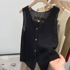 Lina™ | Gilet boutonné en coton coréen