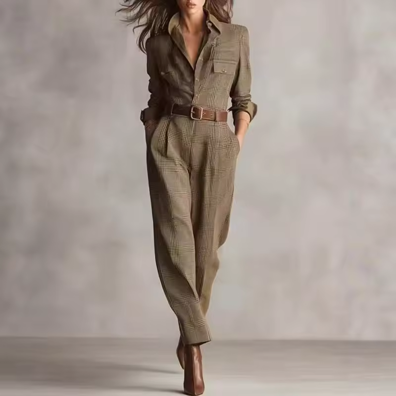 Romy™ | Ensemble Pantalon Carreaux